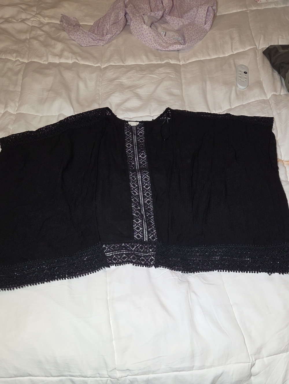 Garage Black Kimono Style Crochet Trim Sweater